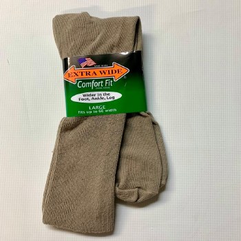 Extra Wide Dress Sock 4 Colours, Black, Tan, Navy, Brown
