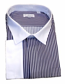 Summerfields Striped French Cuff Dress Shirt 2 Colours French Blue, Black