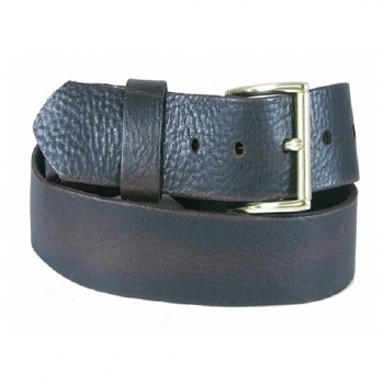 Boston Leather Gold Roller Buckle Belt