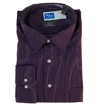 Summerfields Pin Stripe No Iron Dress Shirt 3 Colours Black, Burgandy,Navy