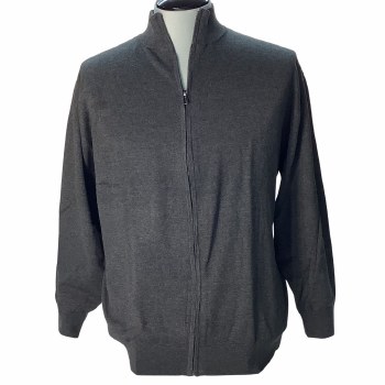 FX Fusion Full Zip Mock Neck Sweater.Black,Charcoal