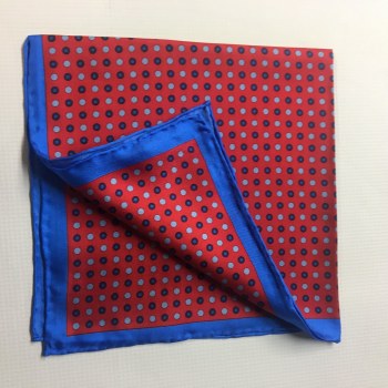 Summerfields 2205 Edition Dot Silk Pocket Square 4 Colours, Red, Navy, Gold, Brown