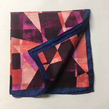 Summerfields 2205 Edition Mosaic Silk  Pocket Square 4 Colours, Pink, Gold, Navy, Red