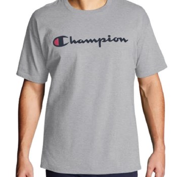 Champion Logo Tee-  7 Colours,Black, Charcoal, Navy,Purple, Grey, Burgundy,Royal