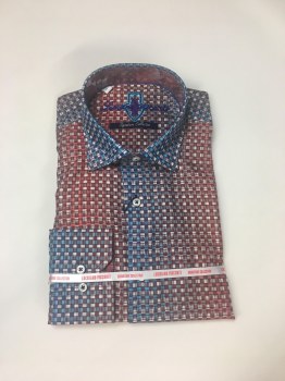 Luchiano Visconti Signiture Collection Sport Shirt. 5 Colours, White, Indigo, Red, Gray, Blue