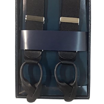 Summerfields Leather End Suspenders - Black