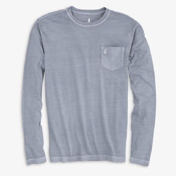 Johnnie-O Long Sleeve Pocket Tee- 3 Colours, Red,Blue,Silver