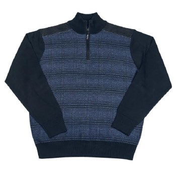 FX FUSION TRIMMED 1/4 ZIP SWEATER - 3 COLOURS, WINE,CHARCOAL, NAVY