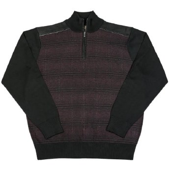 FX FUSION TRIMMED 1/4 ZIP SWEATER - 3 COLOURS, WINE,CHARCOAL, NAVY