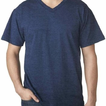 Authentic Licenced Heathered V Neck Tee. 2 Colours - Black, Navy