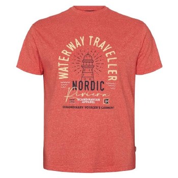 Authentic Licenced Light House Tee 2 - Colours  Blue, Tangerine