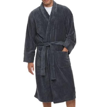 Ultimate Soft Comfort Robe. Navy, Charcoal