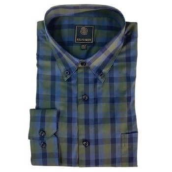 FX Fusion Easy Care Olive Long Sleeve Shirt