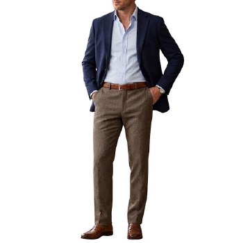 Summerfields Active Performance Textured Chinos 3 Colours Navy, Khaki, Grey
