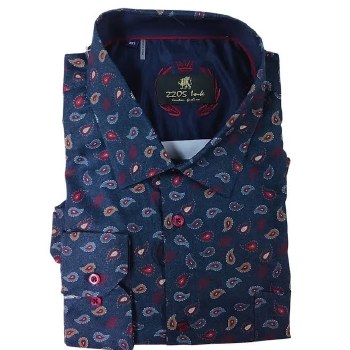 2205 London Street Navy Long Sleeve Sport Shirt