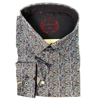 2205 London Street Navy Paisley Sport Shirt