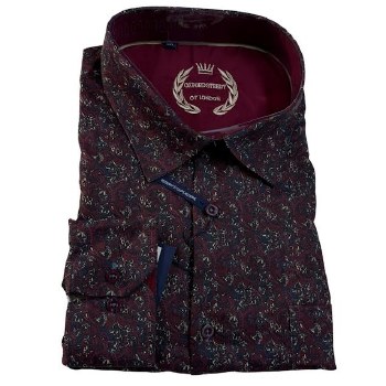 2205 London Street Burgundy Paisley Sport Shirt