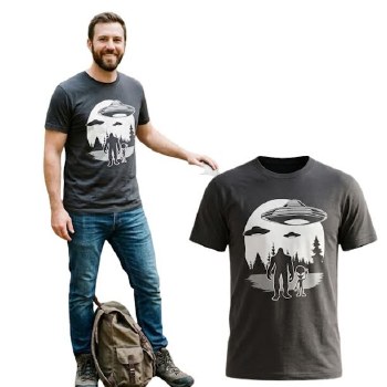 Authentic Licenced Spacey Bigfoot Tee 3 Navy Black, Grey