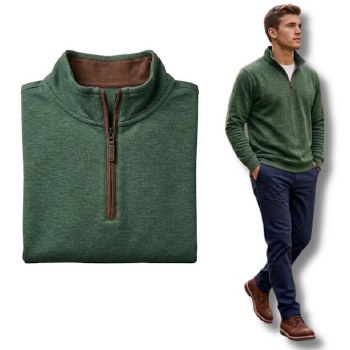 FX Fusion Cashmere Soft 1/4 Zip Pullover  3 Colours Forest, Blue, Ruby