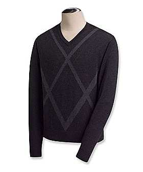 Dublin Merino Argyle V Neck Sweater