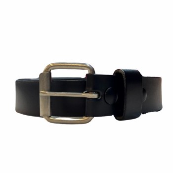 Boston Leather Harness Buckle Belt. 2 Colours Black, Vintage Brown
