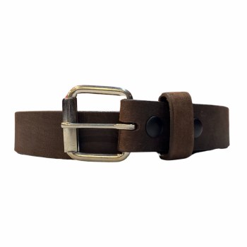 Boston Leather Harness Buckle Belt. 2 Colours Black, Vintage Brown