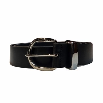 Boston Leather Harness Buckle Belt. 2 Colours Black, Vintage Brown
