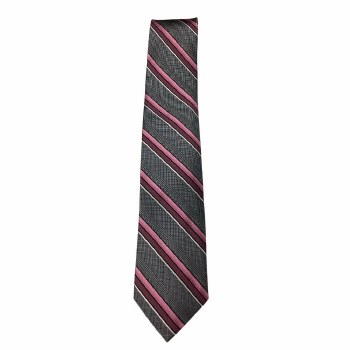 Summerfields 2205 Edition Stripe Silk Tall Tie Black, Grey