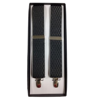 Summerfields Clip End Fashion Suspenders 6 Colours Black Diamond, Black Wave, Burgandy stripe, Grey Tonal, Red Black, Charcoal Mix