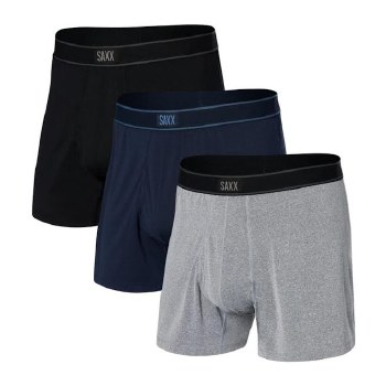 Saxx 3 Pack Boxer Brief, Black, Navy, Grey