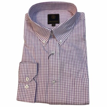 FX Wrinkle Free Mini Check Button Down Shirt 3 Colours Black, Royal, Mauve