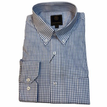 FX Wrinkle Free Mini Check Button Down Shirt 3 Colours Black, Royal, Mauve
