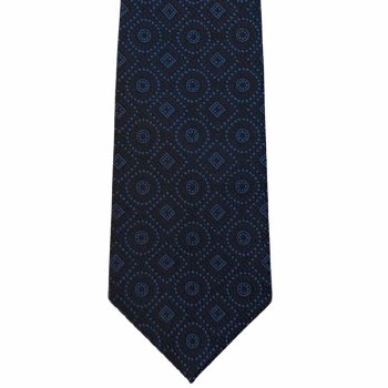 Summerfields 2205 Edition Medallion Tall Silk Tie 4 Colours Black, Navy, Blue, White