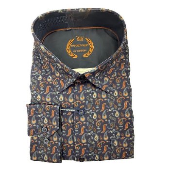 2205 London Street Navy Sport Shirt