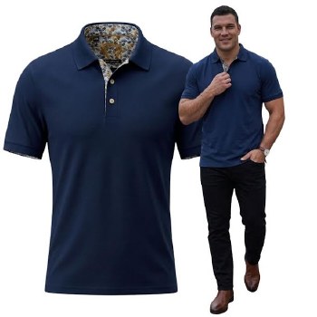 2205 London Street Solid Polo 3  Colours Black, Navy, Tan