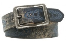 Leather Island Embossed Leather Belt