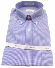 Cooper and Stewart Mini Check No Iron Long Sleeve Sport Shirt 3 Colours Blue, Black, Wine