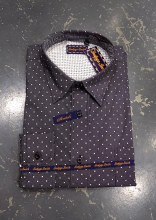 Indygo Smith Dot Stetch Long Sleeve Sport Shirt