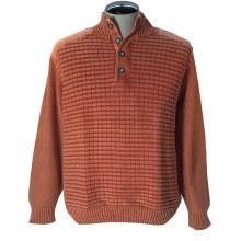 Fx Fusion Button Sandwashed Sweater. Brick, Stone,  Sage