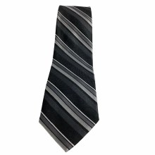 Summerfields 2205 Edition Stripe Silk Tall Tie Black, Grey