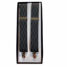 Summerfields Clip End Fashion Suspenders 6 Colours Black Diamond, Black Wave, Burgandy stripe, Grey Tonal, Red Black, Charcoal Mix
