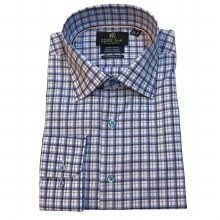 Summerfields Comfort Stretch Contemporary Fit Plaid Shirt 2 Colours Grey, Blue