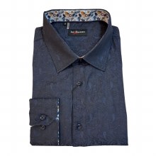 Culture Red Long Sleeve Paisley Print Shirt 3 Colours Pink, Navy, Blue