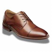 3E Wide Cap Toe Dress Shoe. 2 Colours Black, Cognac