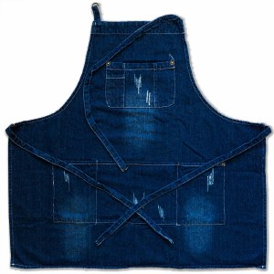 Apron, Distressed Denim Dark B