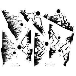 Mountains Decal Black