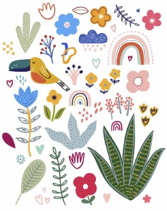 Cartoon Animals & Flowers 02