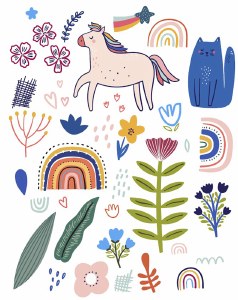 Cartoon Animals &amp; Flowers 04