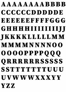 Block Serif Alphabet Decals Up