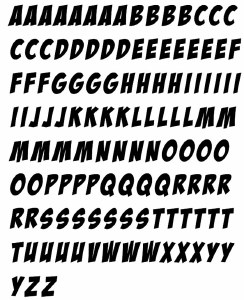 Comic Alphabet Decals